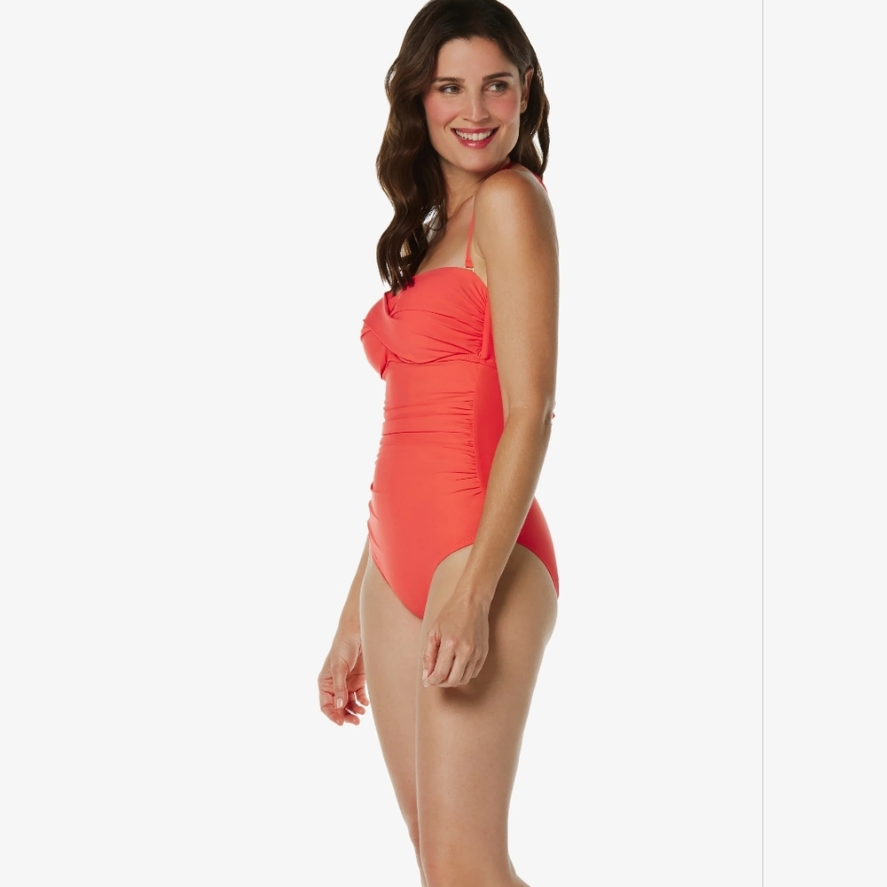 Simply Swim Sz 14 Coral One-Piece Swimsuit New SW46